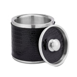 Leather Ice Bucket with Tongs