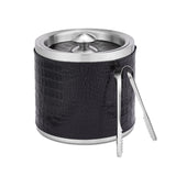 Leather Ice Bucket with Tongs