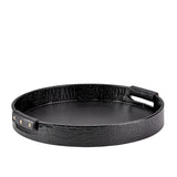 Round Leather Bar Tray